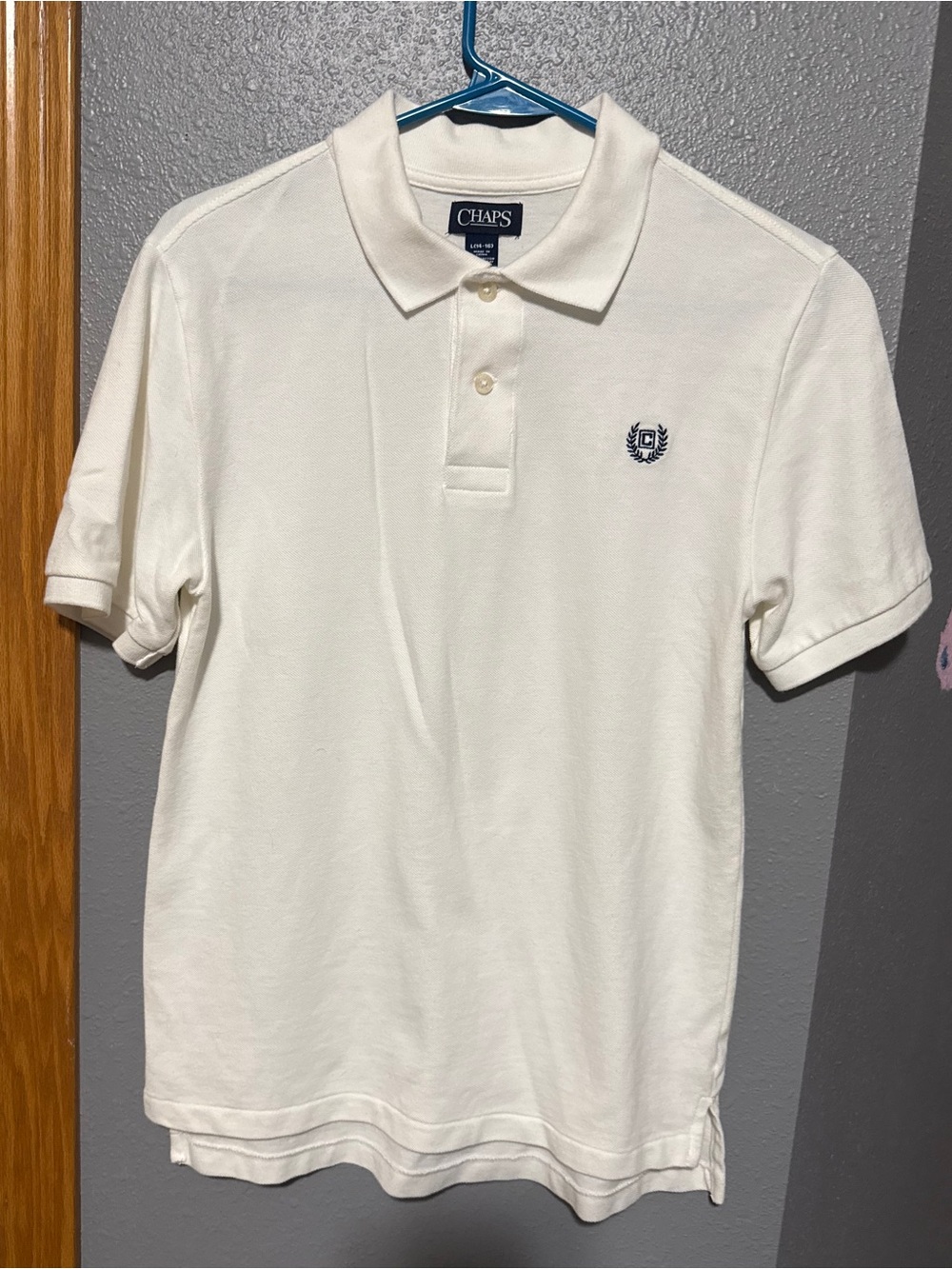 Chaps Cream Polo Shirt with Embroidered Crest